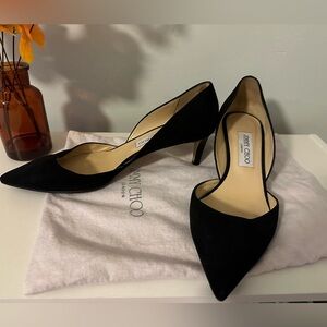 Jimmy Choo Suede D'Orsay Kitten Heels, Size 39.5